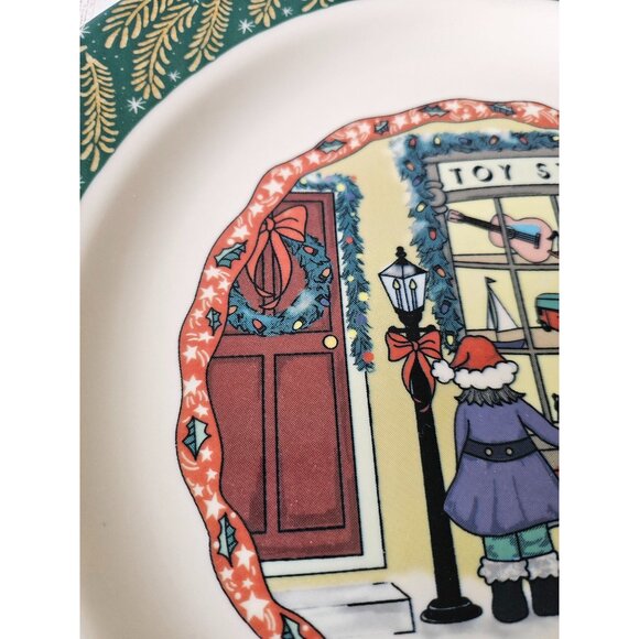 Homer Laughlin turano toy store kids 12-in dinner plate Xmas unique green - Picture 2 of 6